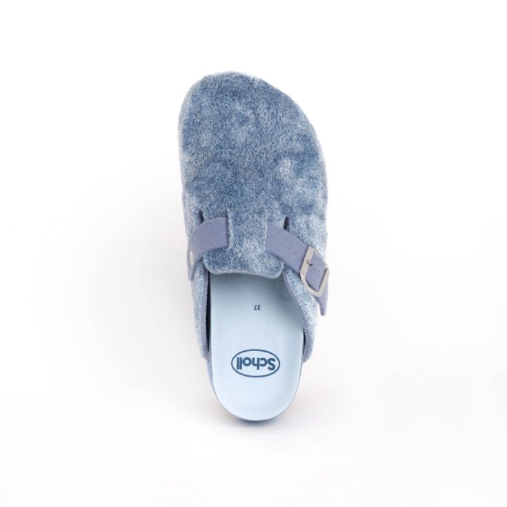 Scholl Poppy Microfibre Ciabatta Donna Azzurro Chiaro 37