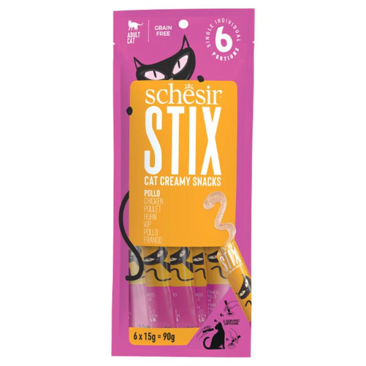 SCHESIR CAT STIX POLLO 6PZ