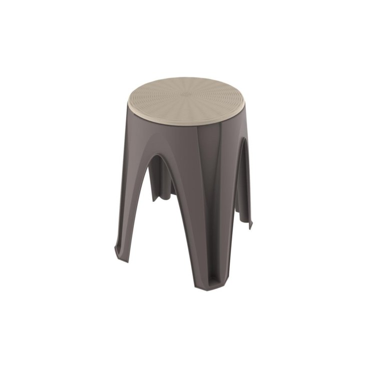 TAUPE ROUND ROUND STOOL