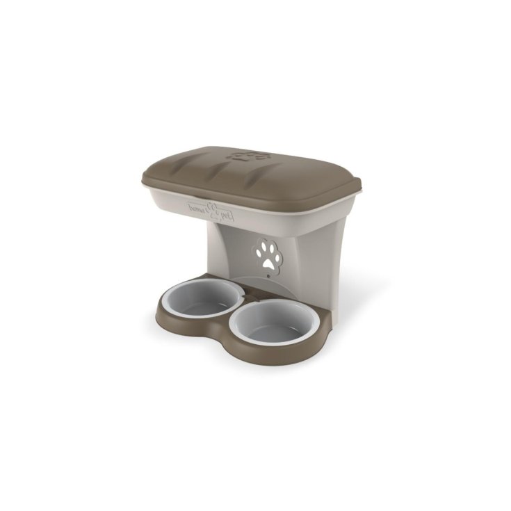 MAXI TAUPE FOOD STAND BOWL