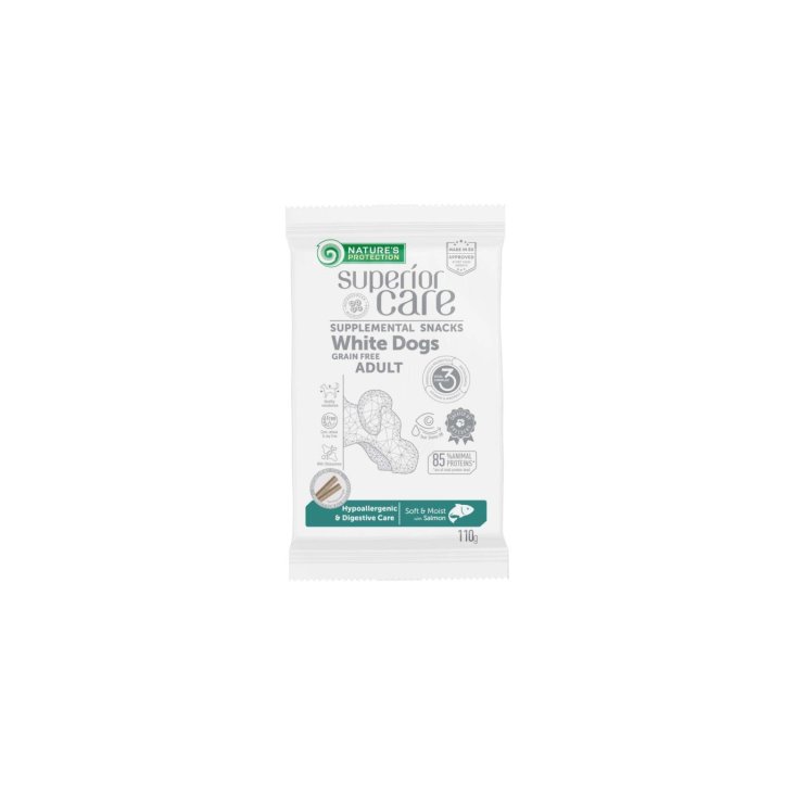 NP SC WHITE DOG SNACK GF SALMON 110GR H