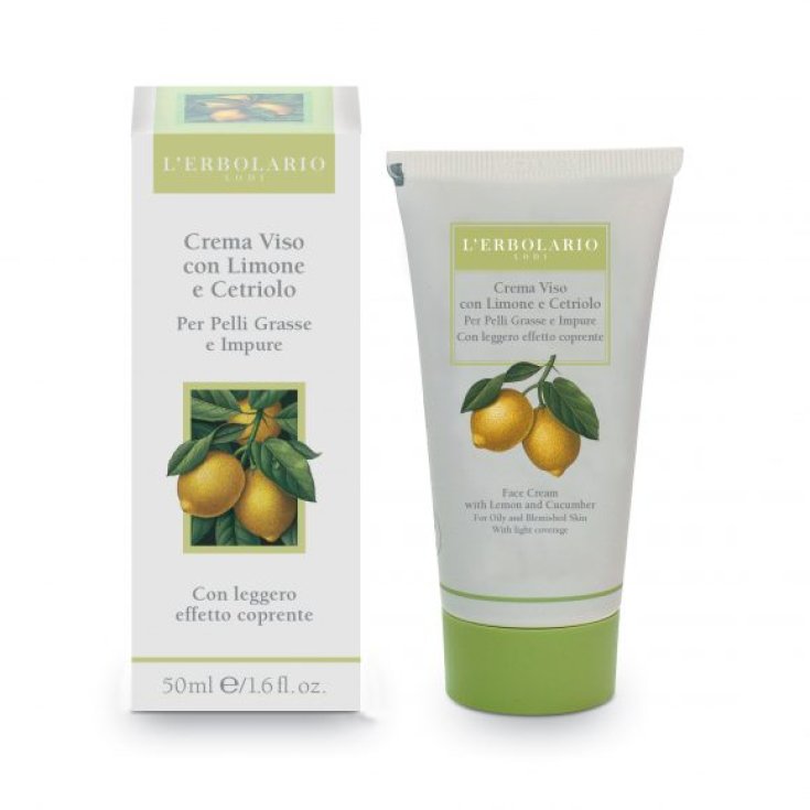L'Erbolario Lemon and Cucumber Face Cream For Oily and Impure Skin 50ml