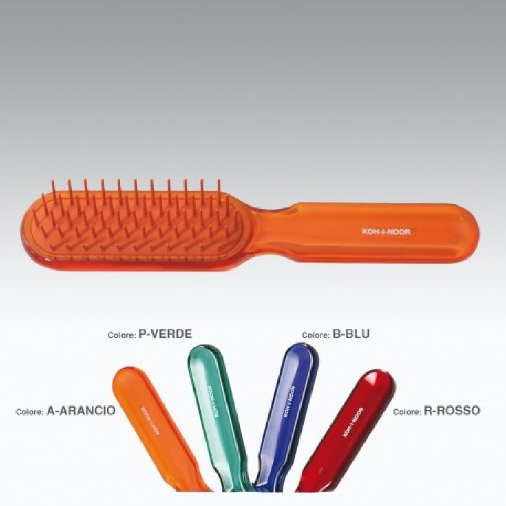 Kooh-I-Noor Large Rectangular Head Brush With Printed Hedgehog And Resistant To Hair Dryer Blue Color 7115B