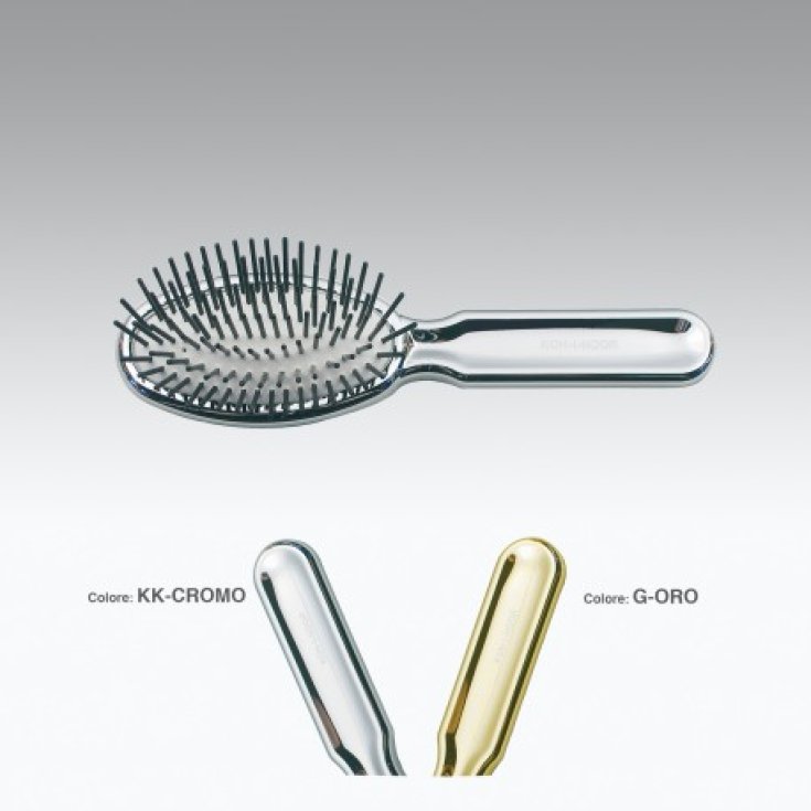 Koh-I-Noor Small Oval Pneumatic Brush With Cylindrical Spikes In Plastic Gold Color COD 7109G