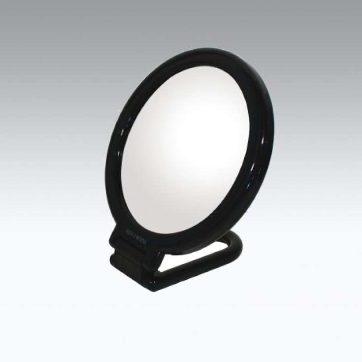 Koh-I-Noor Double Sided Mirror With Folding Handle Magnification x6 Black Color COD 387KN-6