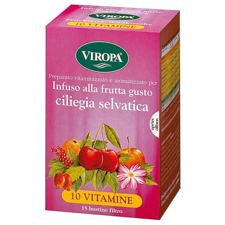 Viropa-10 Vitamins Vitamintee Wild Cherry Fruit Infusion With Vitamins 15 Sachets