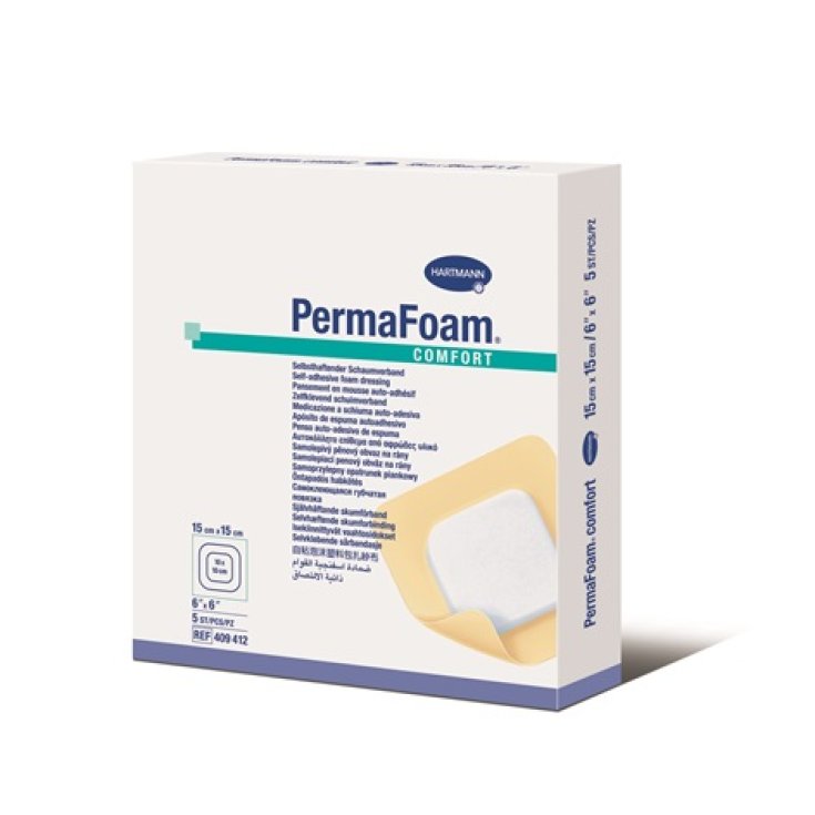 Hartmann PermaFoam Comfort Polyurethane Foam Dressing 10x20cm 5 Dressings