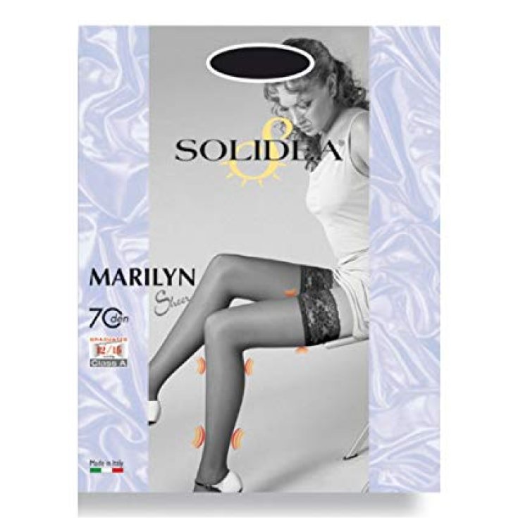 Solidea Marilyn 70 Sheer Stay-up Stocking Color Glace Size 1-S 1 Pair