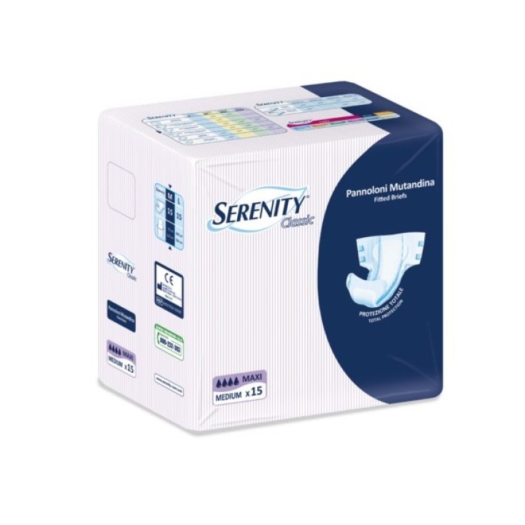 Serenity Classic Diapers Panties Maxi Size Medium 15 Pieces
