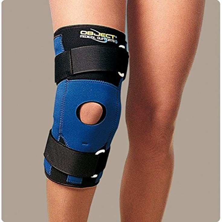 Ro + Ten Object Tubular Knee Brace With Articulated Rods And Patellar Stabilizer Blue Color Size XXL