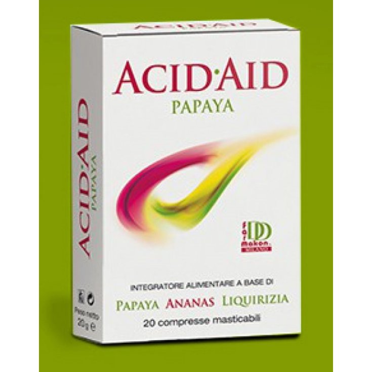 Acid Aid Papaya Food Supplement 20 Chewable Tablets