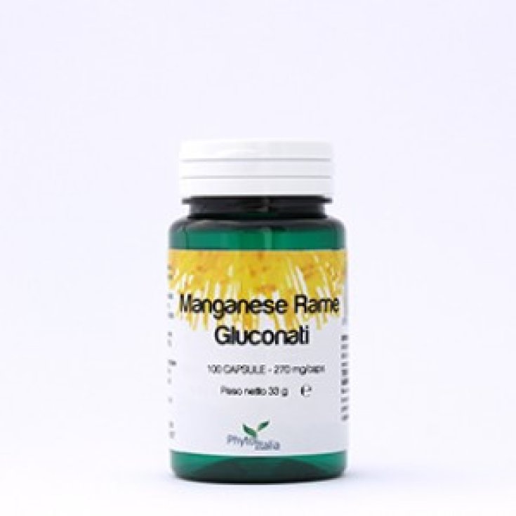 PhytoItalia Manganese Copper Gluconates Food Supplement 100 Capsules