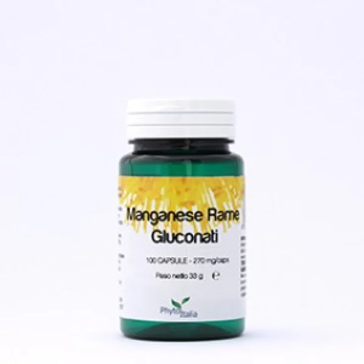 PhytoItalia Manganese Copper Gluconates Food Supplement 100 Capsules