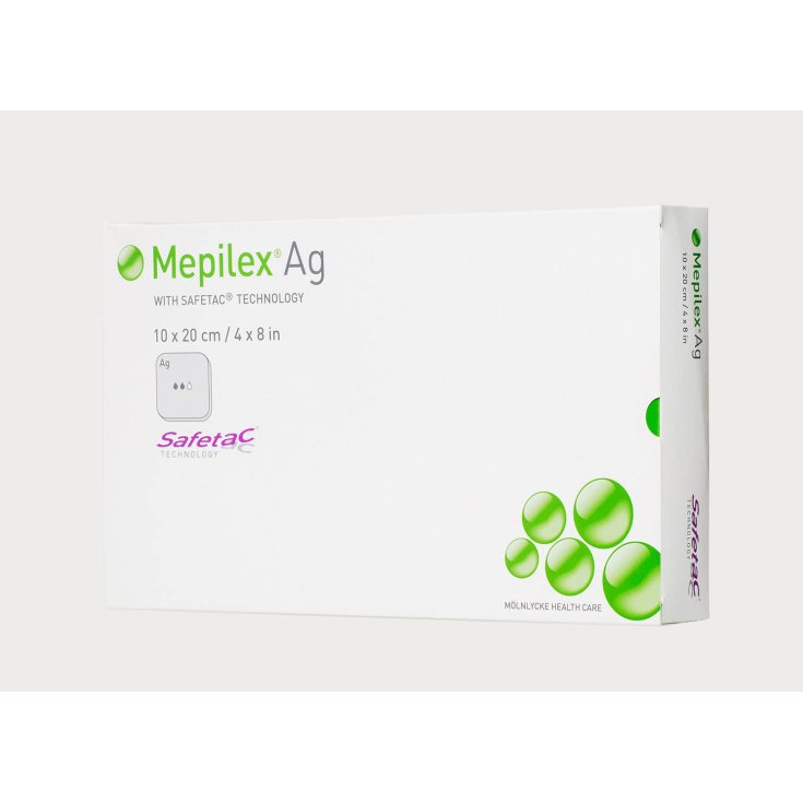 Mölnlycke® Mepilex® Ag Antimicrobial Foam Dressing With Safetac® Size 10x10cm 5 Pieces