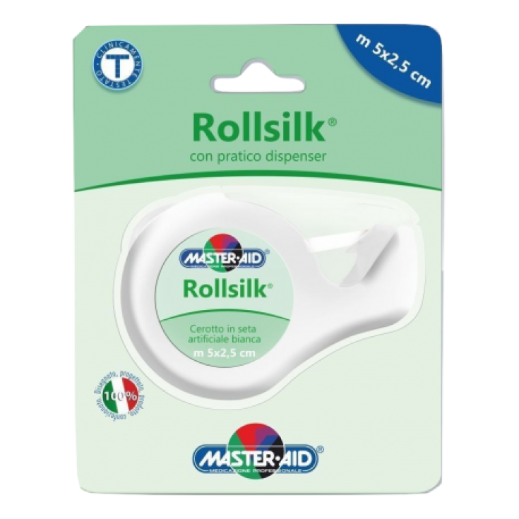 Master-Aid® Rollsilk® White Artificial Silk Patch With Practical Dispenser m 5 x 2,5 cm