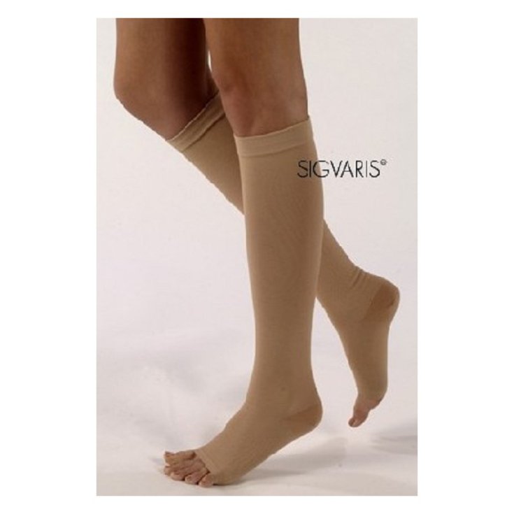 Sigvaris 701 AD Open Toe Knee-highs Size S Long Plus Color Crispa