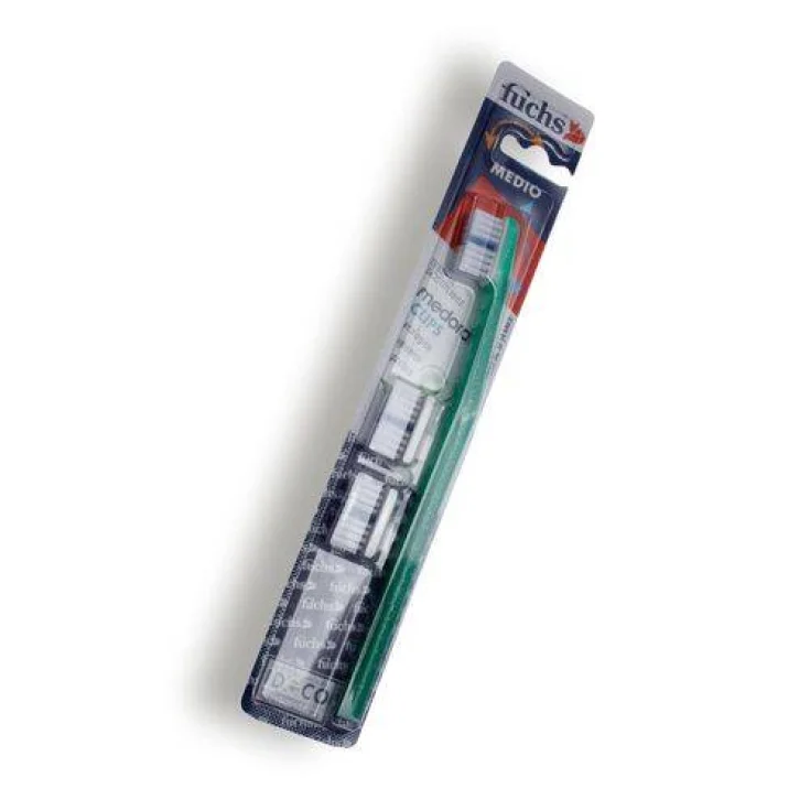 Ideco Fuchs Medoral Clips Medium Toothbrush 1 Piece With Interchangeable Heads