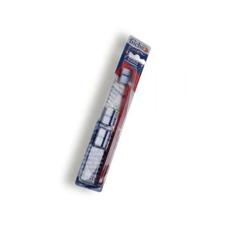 Ideco Fuchs Medoral Clips Hard Toothbrush 1 Piece With 2 Interchangeable Heads