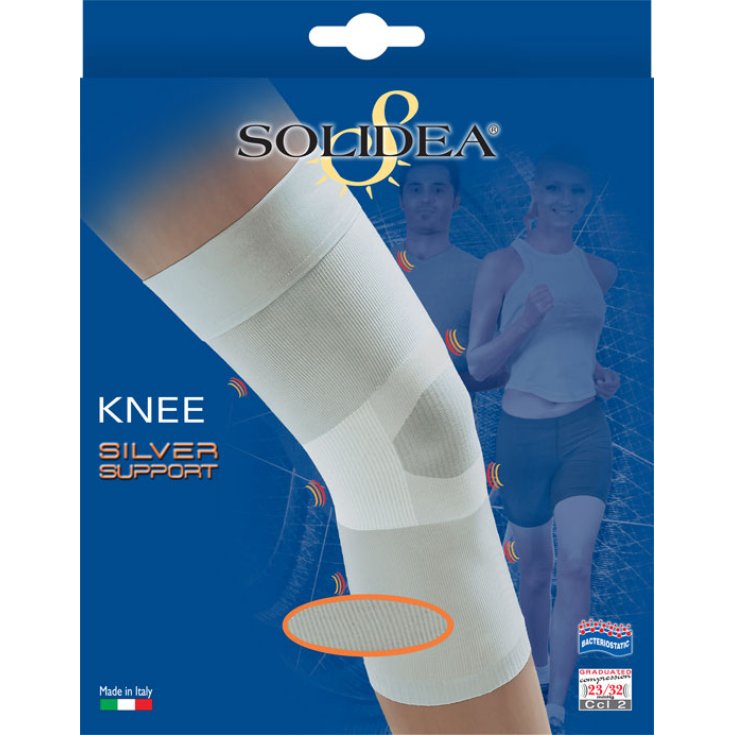 Solidea Silver Support Knee Brace Black Color Size M