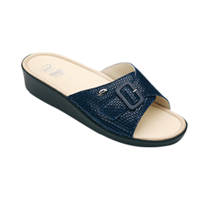 Scholl® Mango Women's Shoes Suede Leather Memory Cushion® Footbed Color Navy Blue Size 39