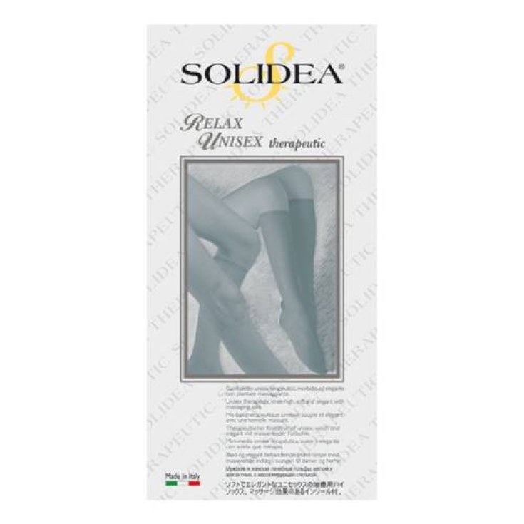Solidea Relax Unisex CCL1 Compression Knee Highs Color Black Size S