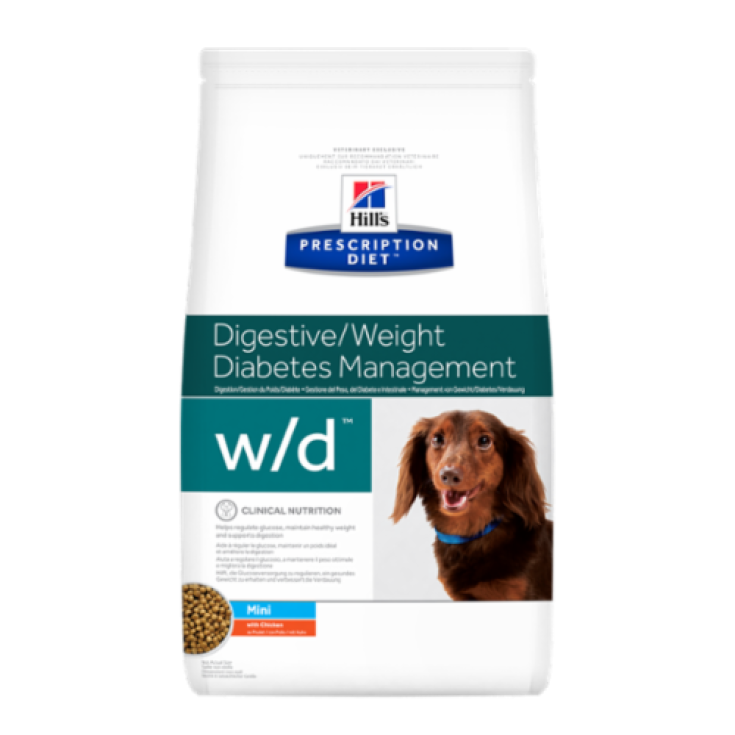 Hill's Prescription Diet Canine w / d Digestive Weight Diabetes Management Mini Size with Chicken 1,5kg