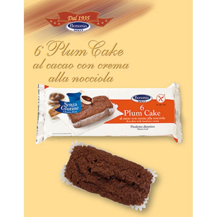 Bononia Plum Cake With Cocoa With Gluten Free Hazelnut Cream 270g 6 Pieces