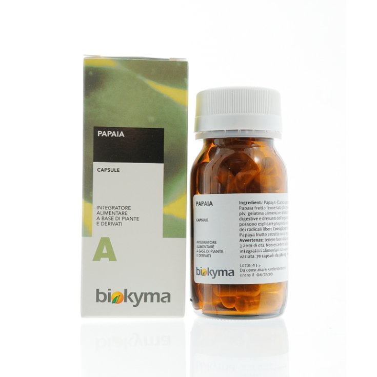 Biokyma Papaya Extract + Powder Food Supplement Bottle 70 Capsules