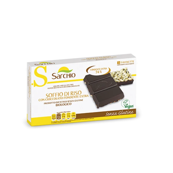 Sarchio Snack Puff Rice With Extra Dark Chocolate Gluten Free 75g