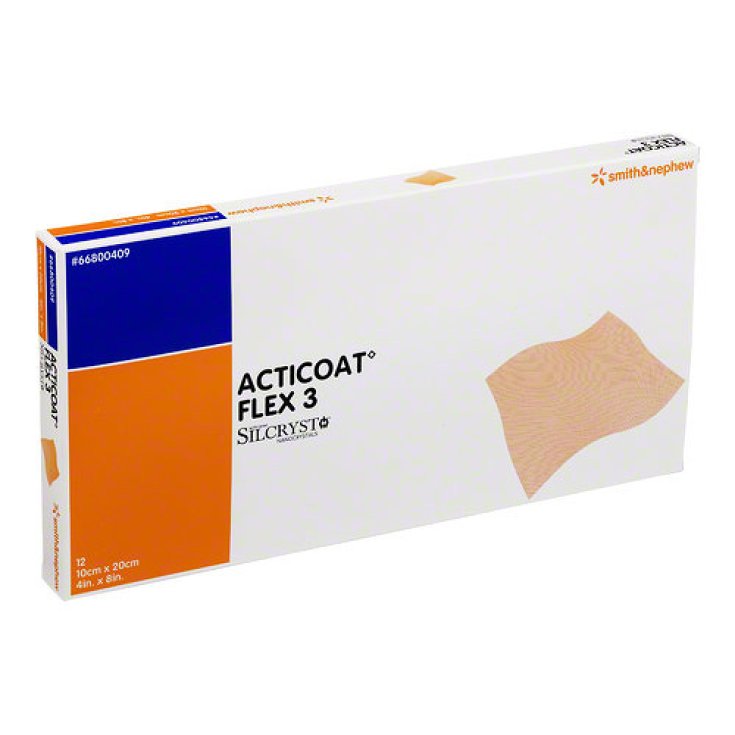 Smith & Nephew Acticoat Flex 3 Measure 10x20cm 12 Pieces