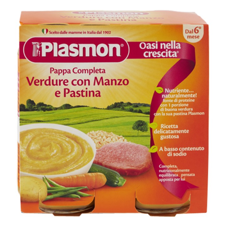 Homogenized Plasmon Complete Pappa Vegetables Pastina Beef