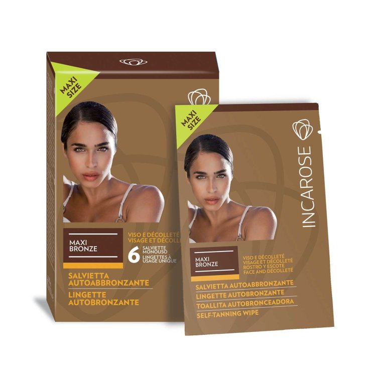 IncaRose Maxi Bronze Self-Tanning Face And Décolleté Wipes With Plant Stems 6 Pieces
