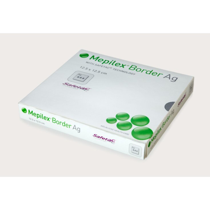 Mölnlycke® Mepilex® Border Ag Antimicrobial All-In-One Foam Dressing With Safetac® Size 7,5x7,5cm 5 Pieces