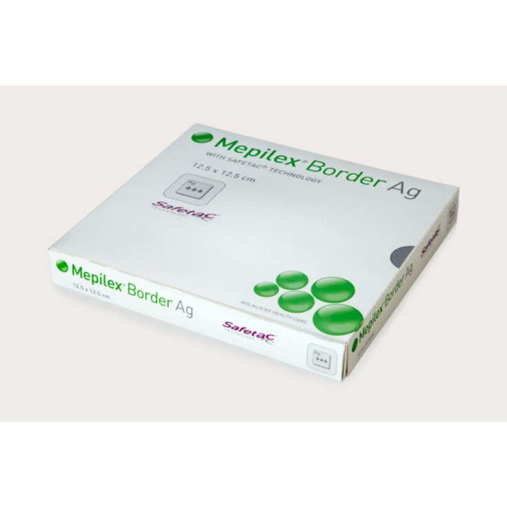 Mölnlycke® Mepilex® Border Ag Antimicrobial All-In-One Foam Dressing With Safetac® Size 10x10cm 5 Pieces