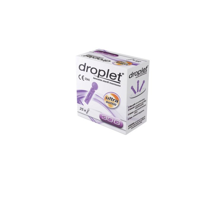 Droplet® Comfort Max Lancets Sterile Disposable Lancing Device G30 25 Pieces