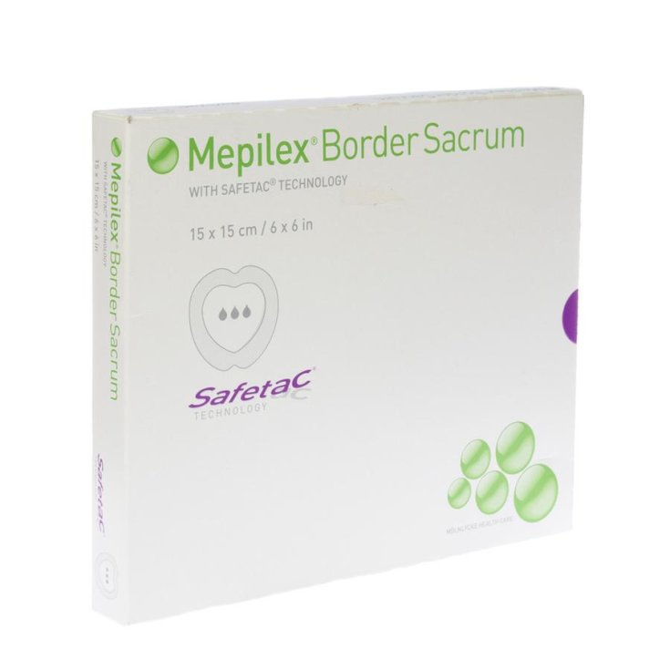 Mölnlycke® Mepilex® Border Sacrum All-In-One Foam Dressing For Sacral Area With Safetac® Size 15x15cm 5 Pieces