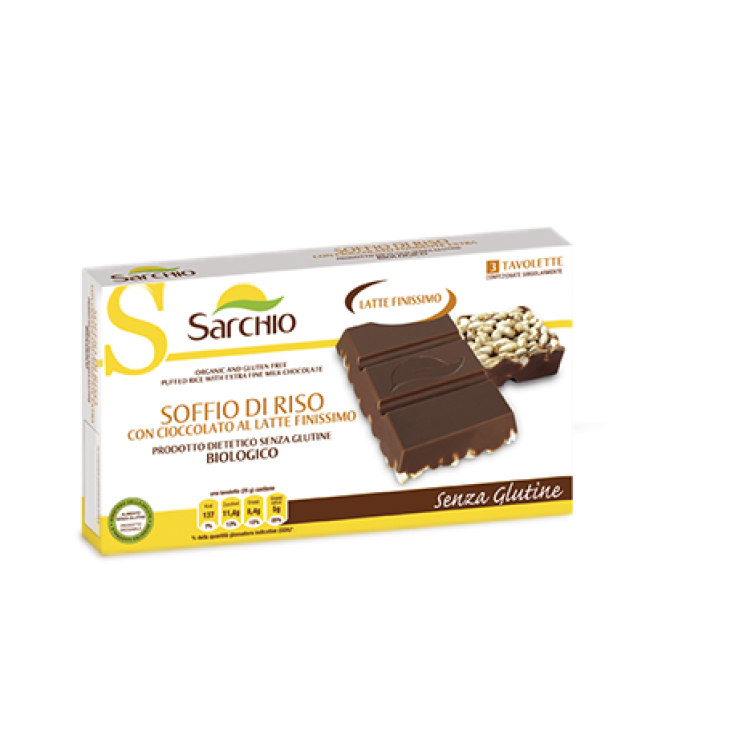 Sarchio Snack Puff Rice With Milk Chocolate Gluten Free 25g