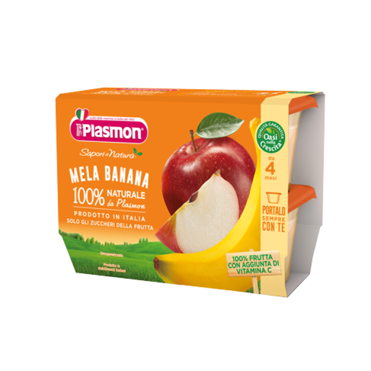 Plasmon Homogenized Fruit Flavors Of Nature Apple Banana 4x100g