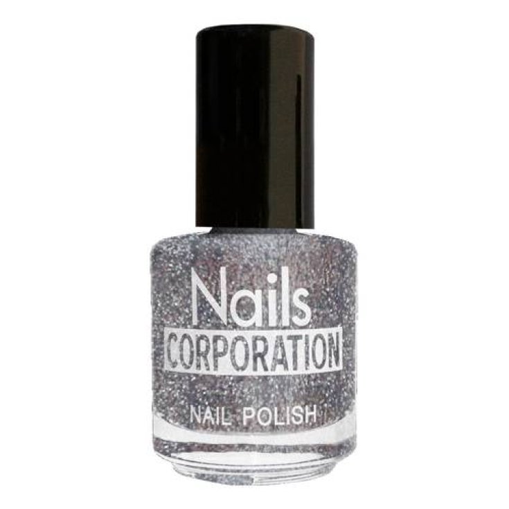 Nails Corporation Glitter Silver Nail Polish 15ml