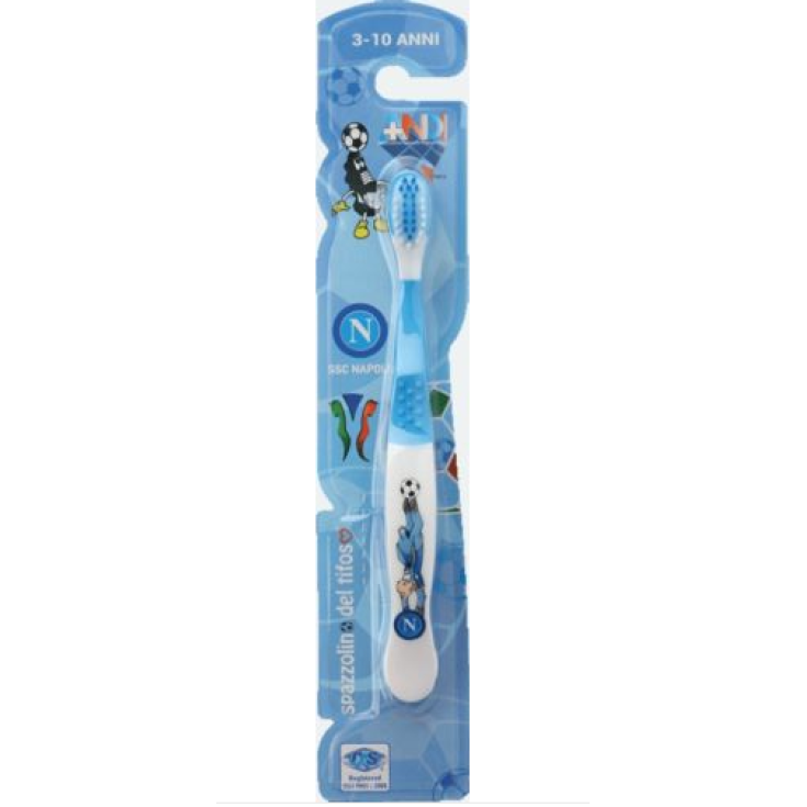 Napoli Fan Toothbrush 3-10 Years Old White Blue Color