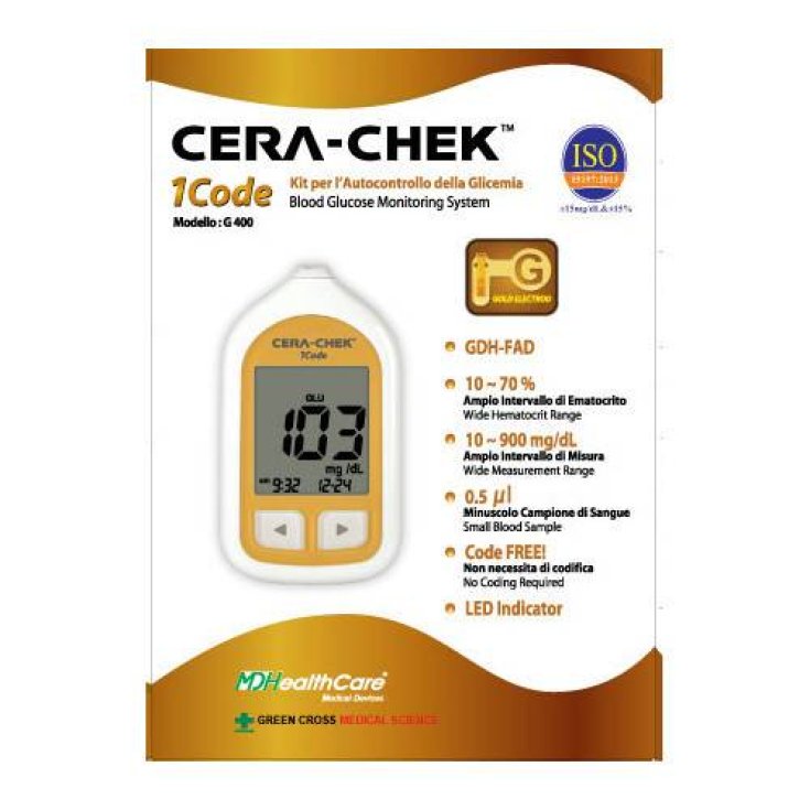 Cera-Chek 1 Code Blood Glucose Reactive Strips 25 Pieces
