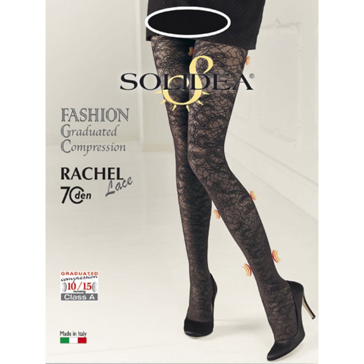 Solidea Collant Rachel 70 Lace Color Black Size 2-M