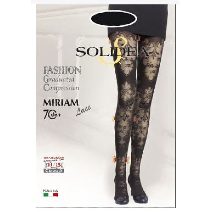 Solidea Miriam 70 Lace Lace Tights Black Color Size 3 ML