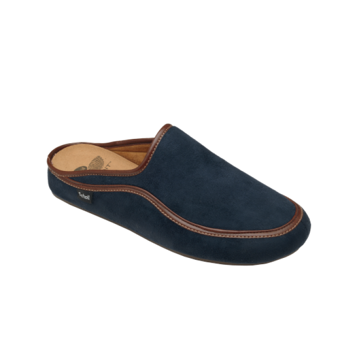 Scholl Brandy Man's Slipper Bioprint Insole Color Navy Blue Size 44
