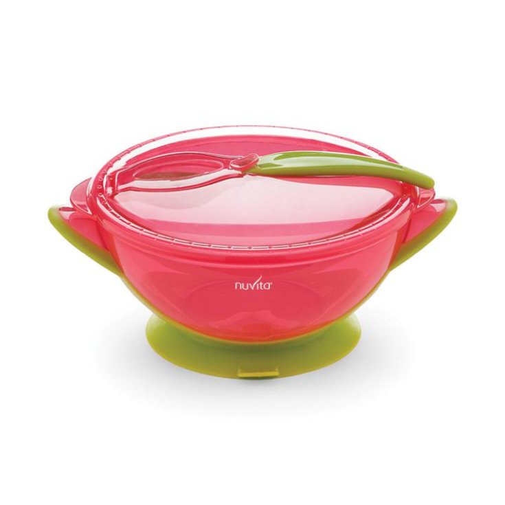 Nuvita Bowl With Lid And Spoon Pink Color 1 Piece