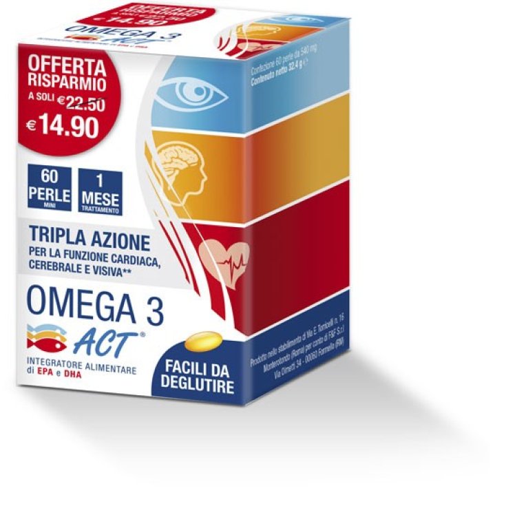 Omega 3 Act Food Supplement 60 Pearls 540mg