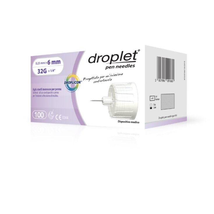 Droplet® Insulin Needle Droplicon® Disposable Sterile Needle For Pen G32 6mm 100 Pieces