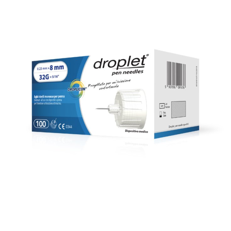 Droplet® Insulin Needle Droplicon® Disposable Sterile Needle For Pen G32 8mm 100 Pieces