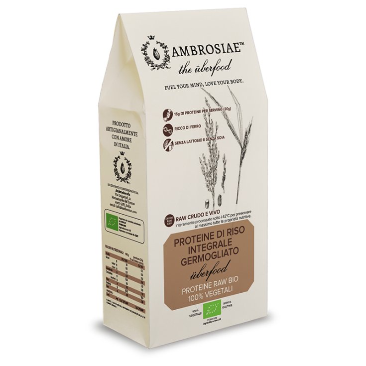Ambrosiae The Uberfood Sprouted Brown Rice Protein 100% Vegetable Proteins 200g