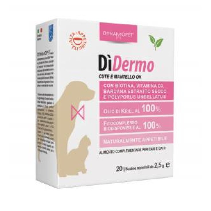 Dynamopet DiDermo Skin and Mantle OK Food Supplement 20 Sachets x2,5ml